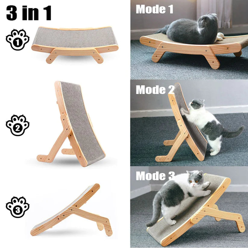 Fluffy Zen™ Solid Wood Framed Cat Scratcher